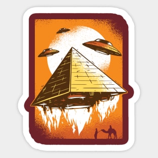 Pyramid Ufo Design Sticker